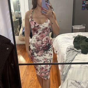 Floral bodycon midi dress